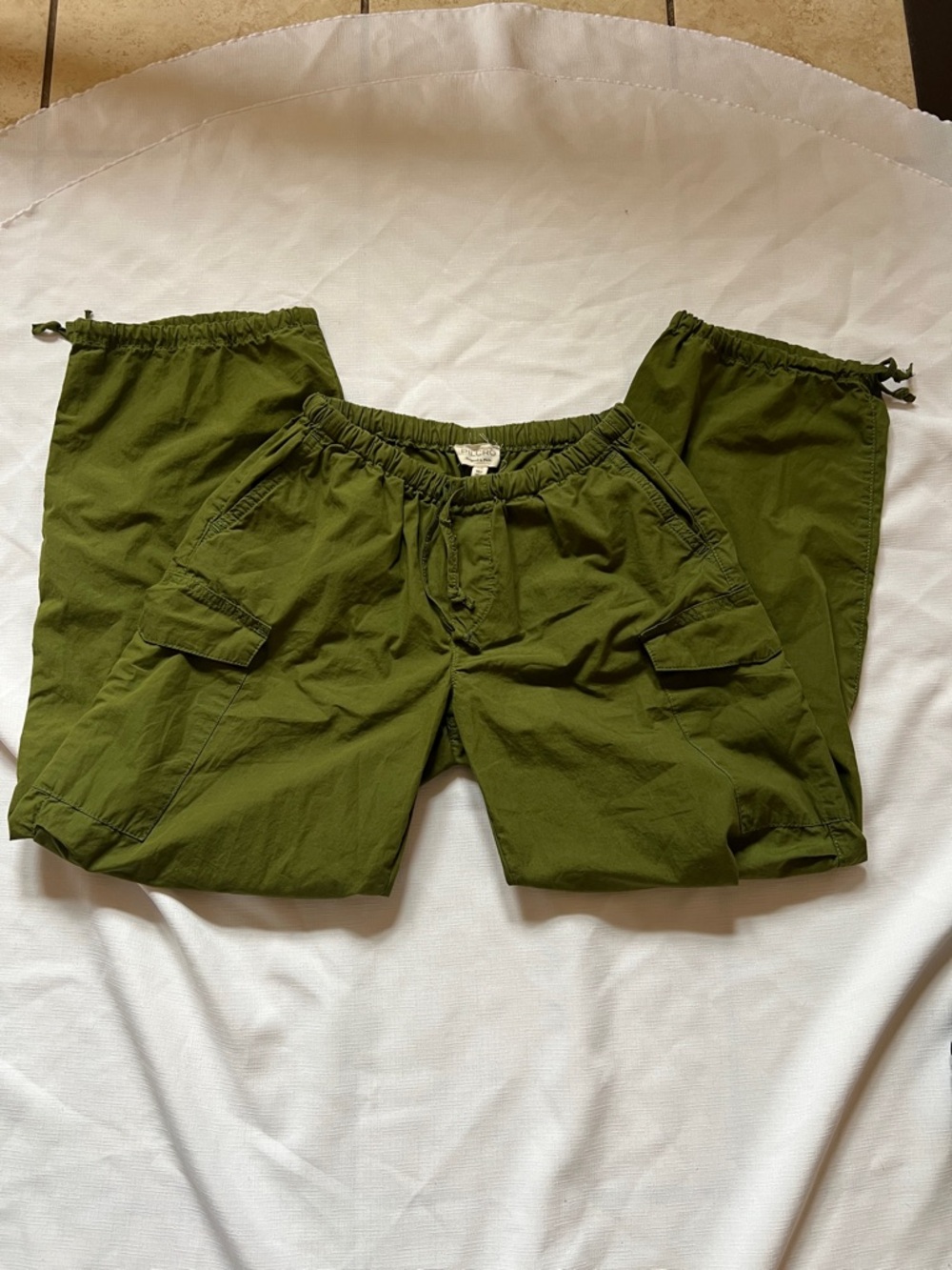 Pilcro Olive Drawstring Waist Cargo Pants